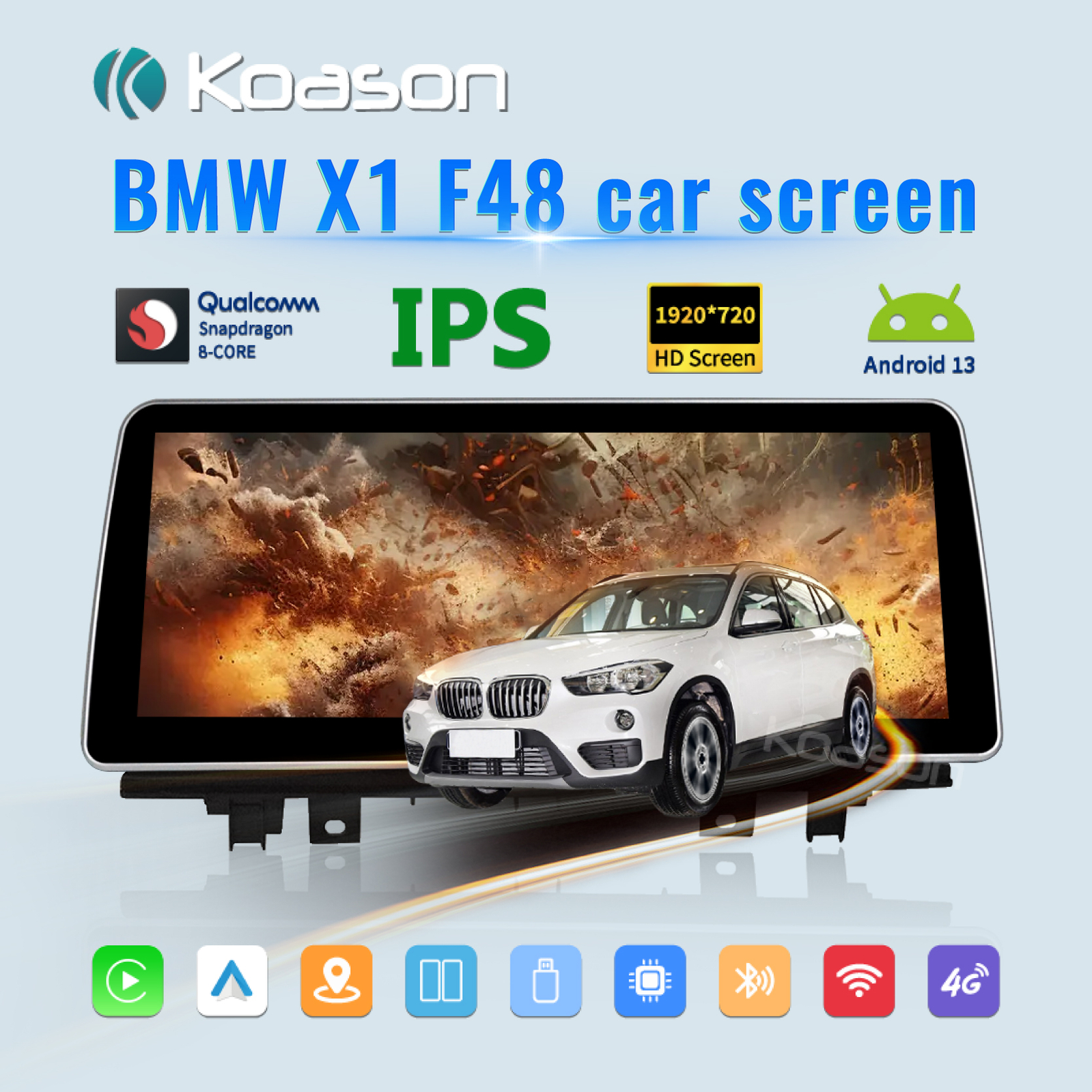12.3in BMW X1 F48 8+256GB Android13 Screen Radio Head Unit Carplay Upgrade NBT