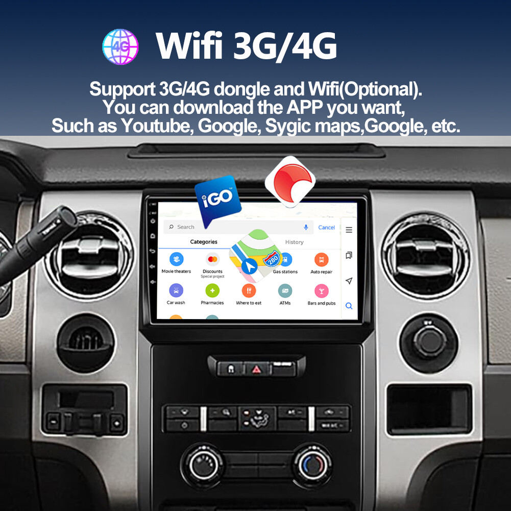 For Ford F-150 F150 2009-2014 Apple Carplay Android 13 Car Stereo Radio GPS NAVI