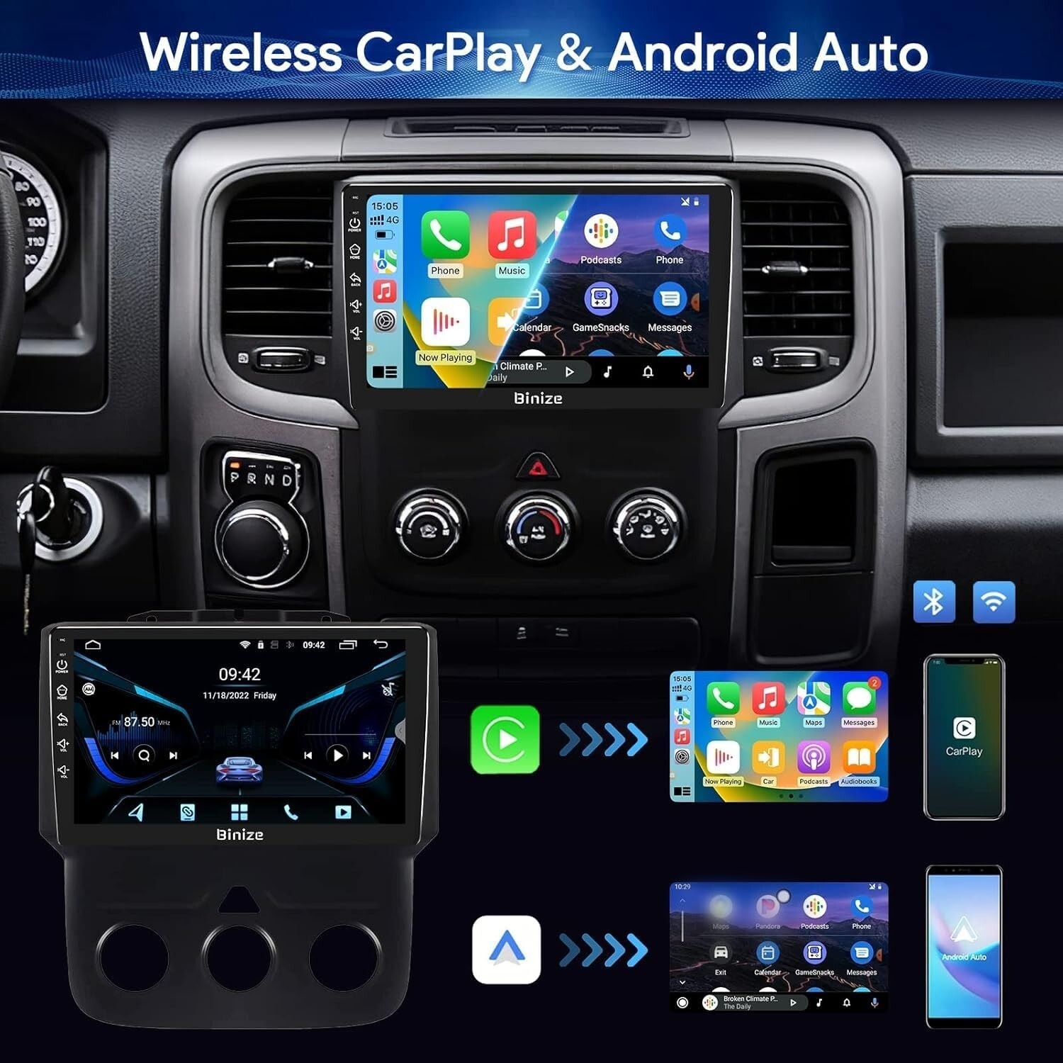Android 13 Car Radio Stereo For Dodge Ram 1/2/3500 Radio 2013-18 NV Head Un