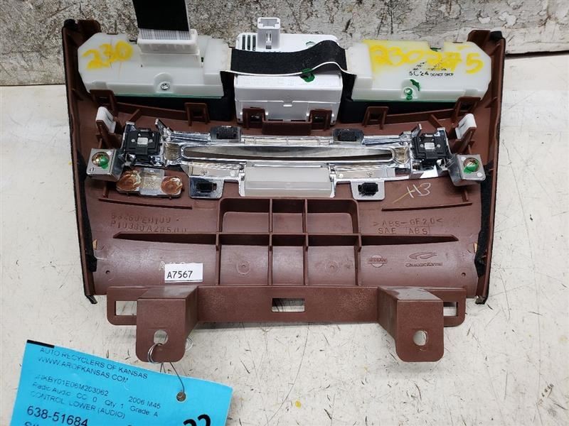 Audio Equipment Radio Control Lower Audio Fits 06-07 INFINITI M35 1081614