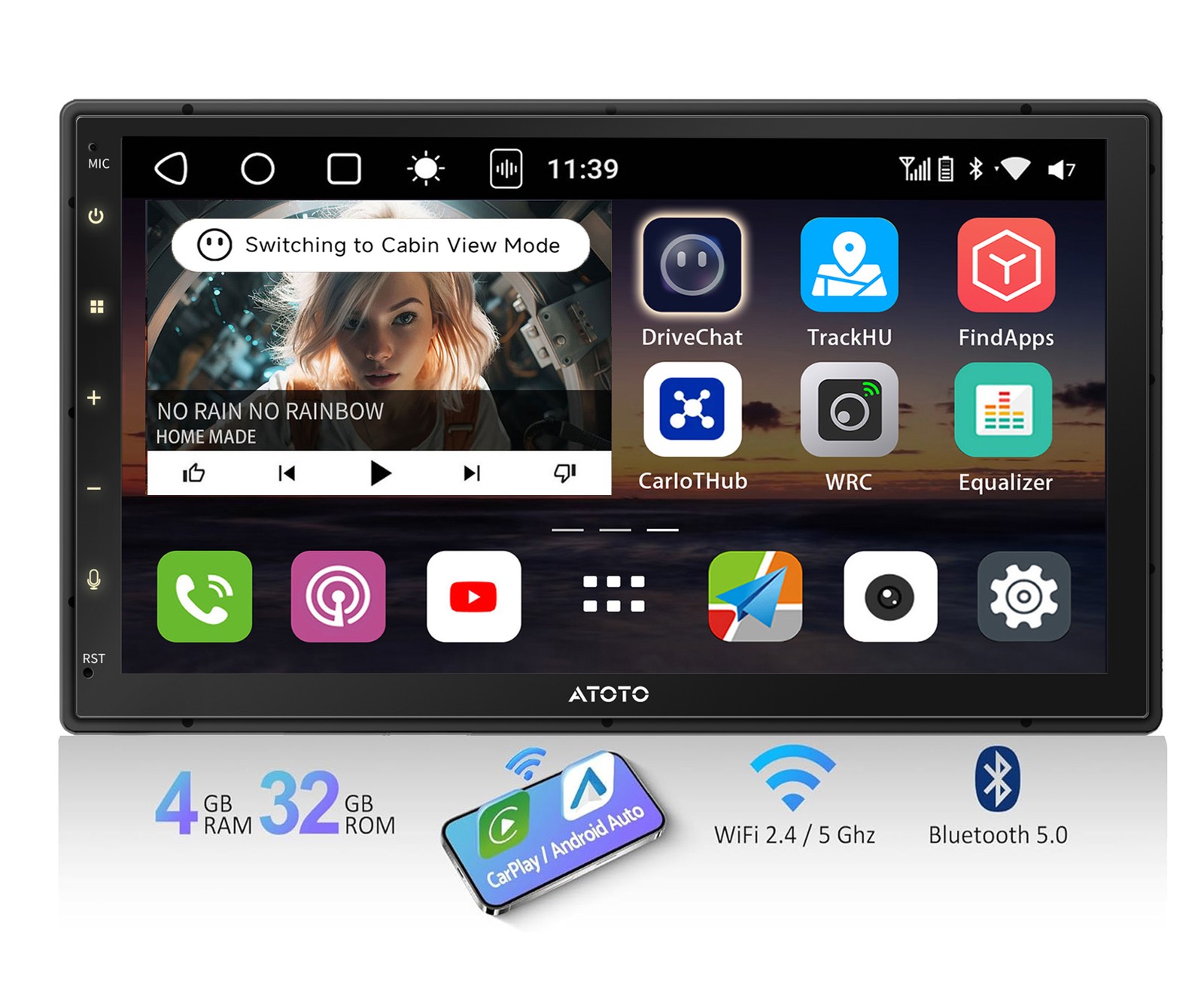 ATOTO S8MS 2DIN 7″ Android Car Radio QLED AI Agent 4G LTE Dual Bluetooth 4G+32G