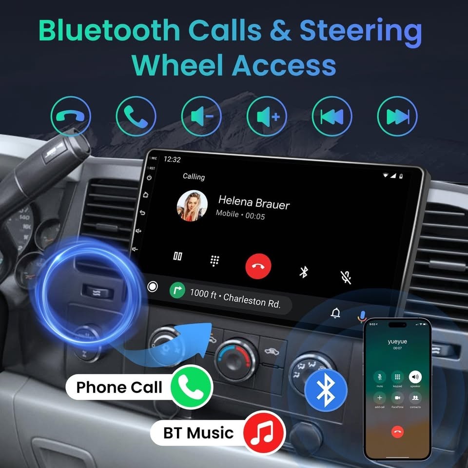 Jingelsye 10.1″ CarPlay Radio for [2007 – 2013] Chevy Silverado GPS BT WiFi