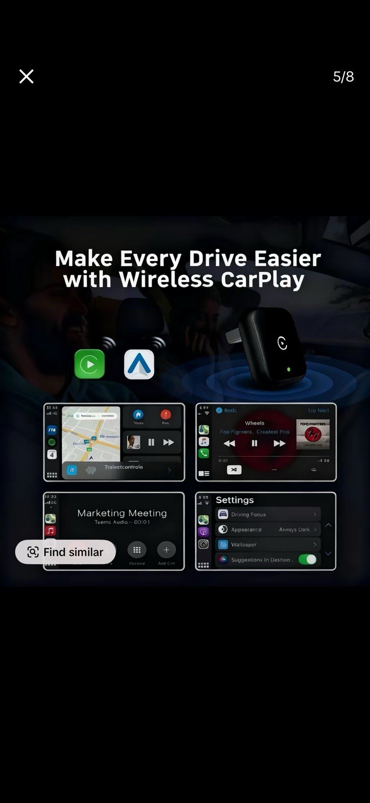 USB Wireless CarPlay Adapter Dongle box Plug ＆Play For iPhone Apple Wireless
