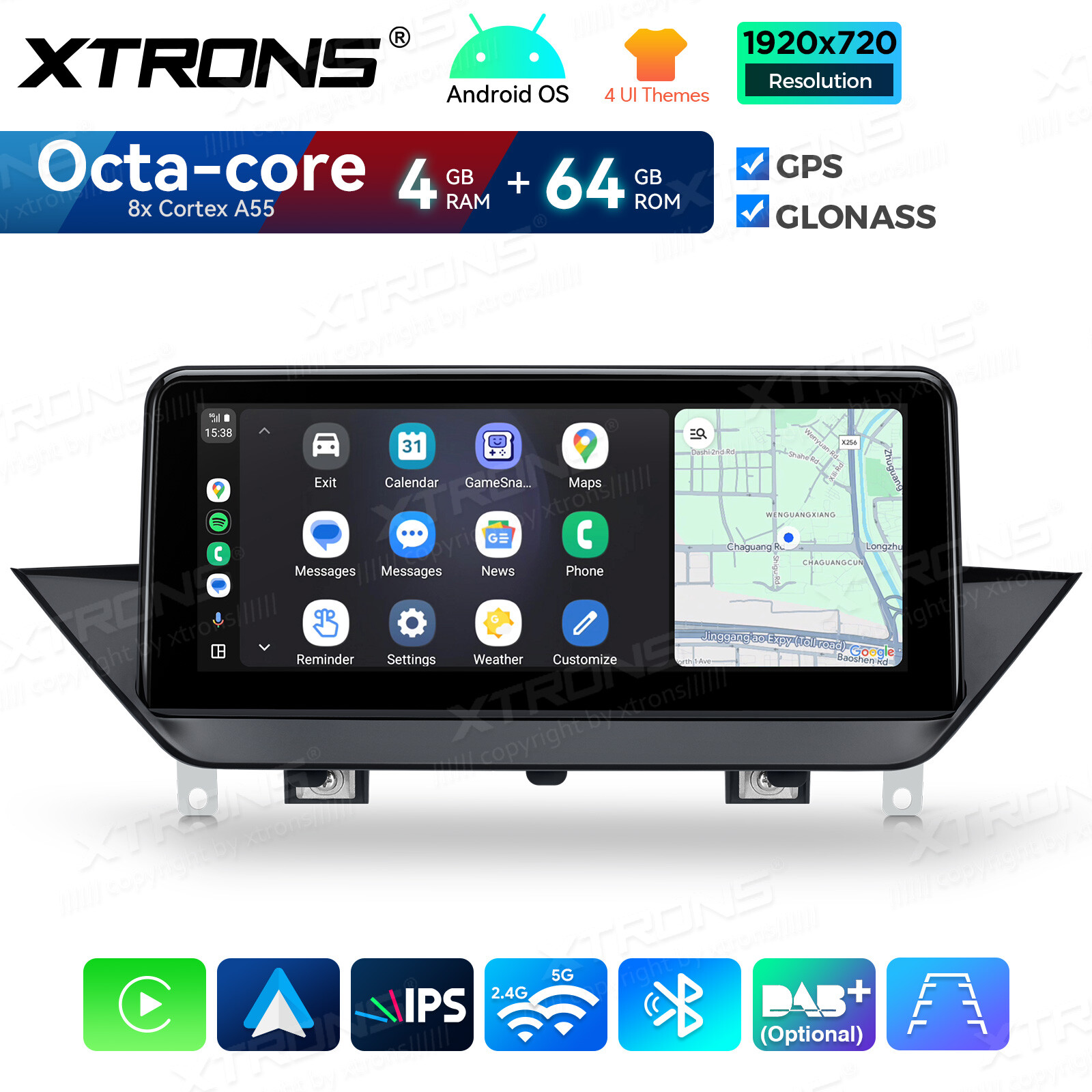 For BMW X1 E84 No Original Display Android 14 Car GPS Navi Stereo 8Core 4+64GB