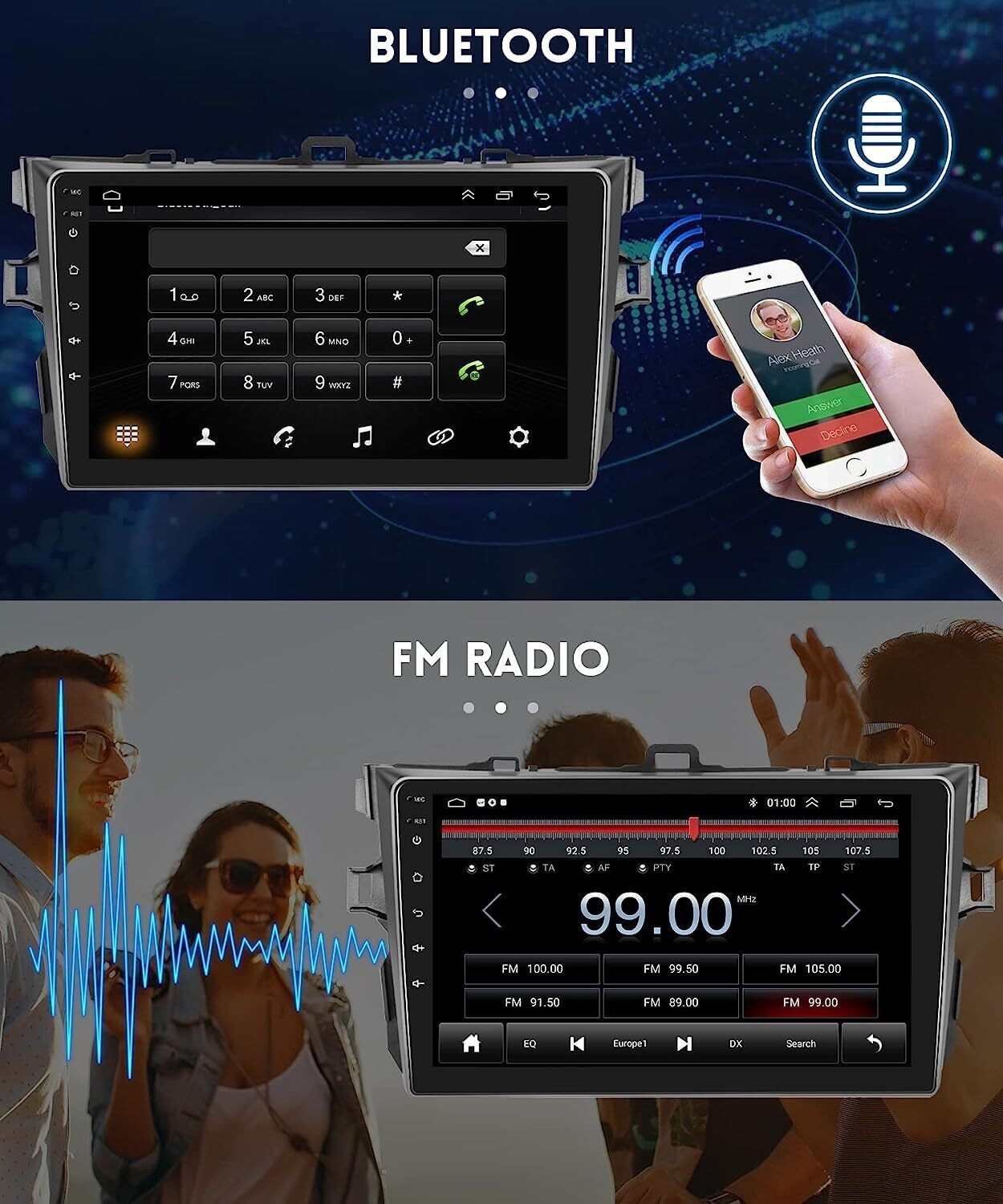 Car Radio Stereo Carplay For 2009-2013 Toyota Corolla Media FM