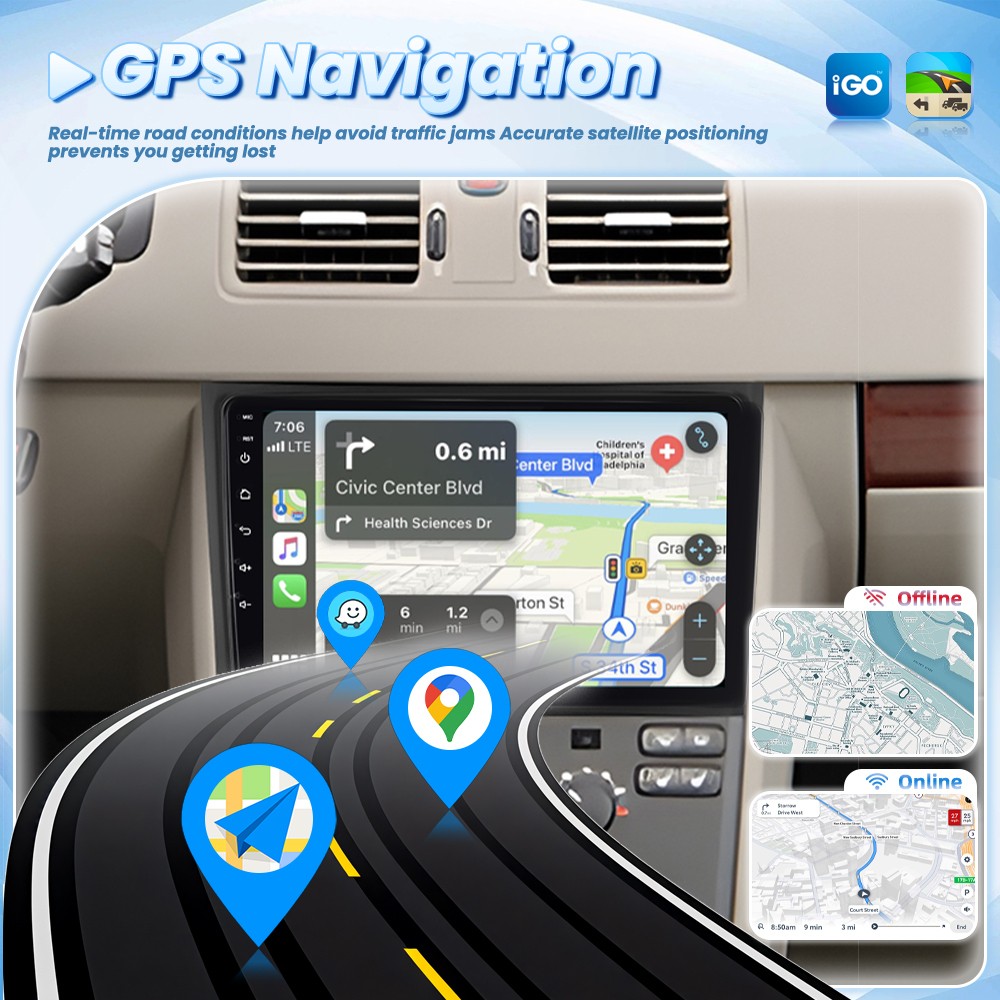 4+64GB For Volvo XC90 2004-2014 Android15 Car Stereo Radio GPS WIFI Navi Carplay