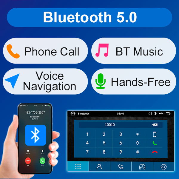 7” Universal 2Din Apple CarPlay AM/FM Radio Stereo GPS Navigator SWC BT +Camera