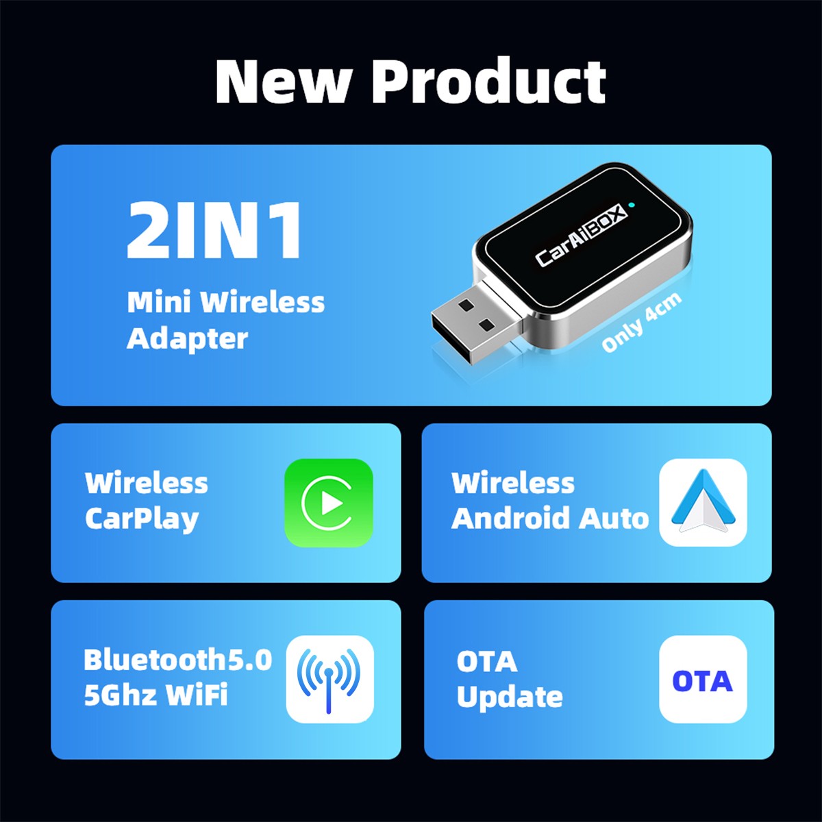 Wireless CarPlay Adapter USB Wireless Carplay Dongle For iPhone Apple Plug&Play^