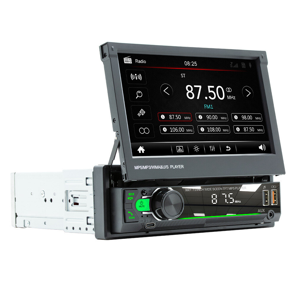 Portable Flip Out 7 Inch 1Din Car Stereo Radio Player MP3 MP4 MP5 FM Autoradio