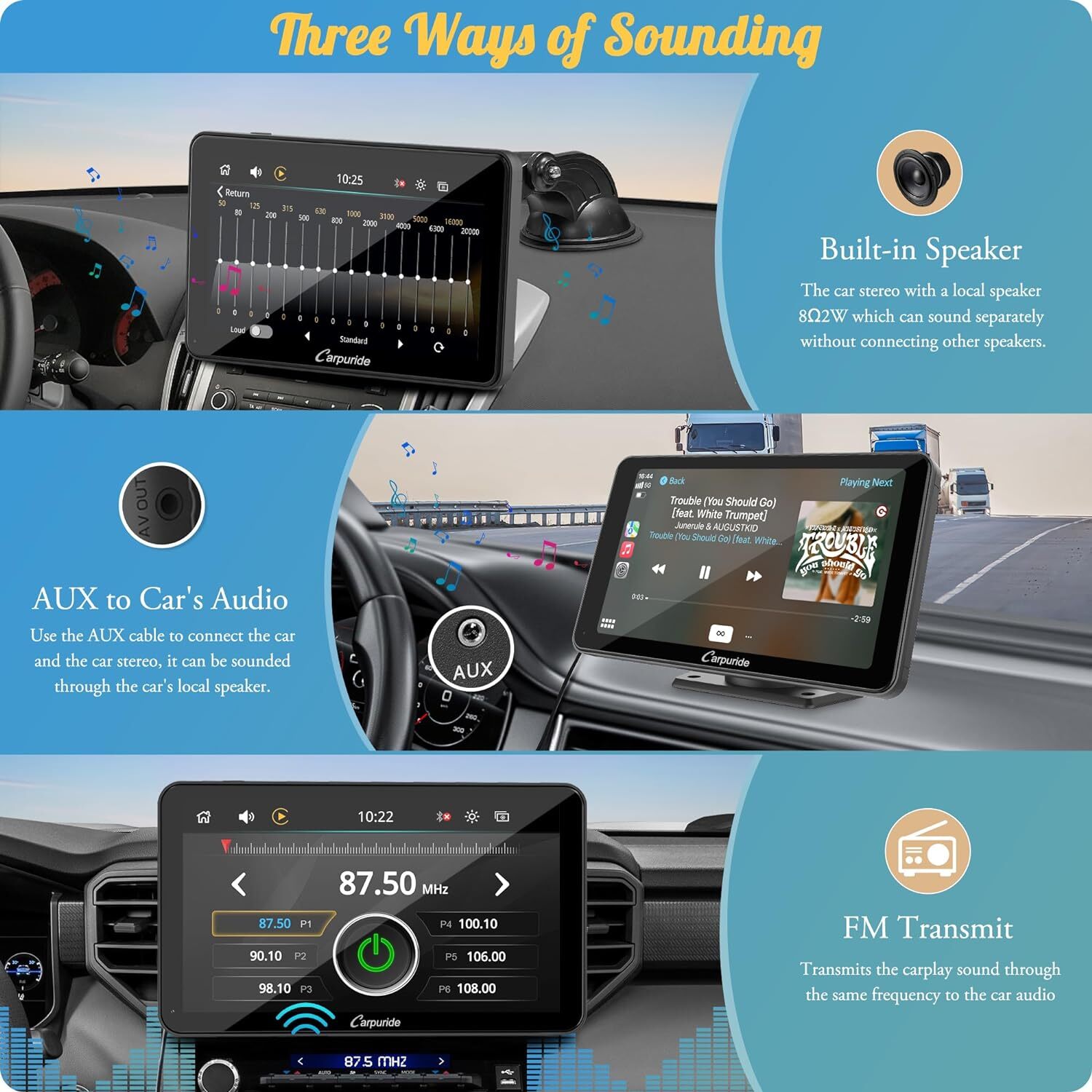 Carpuride W701Pro Wireless Carplay Android Auto Car Stereo Dual Bluetooth Audio