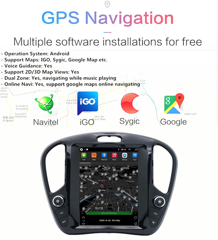 9.7” Vertical Screen Car MP5 Player BT FM RDS Fit For Infiniti ESQ 2014-2022