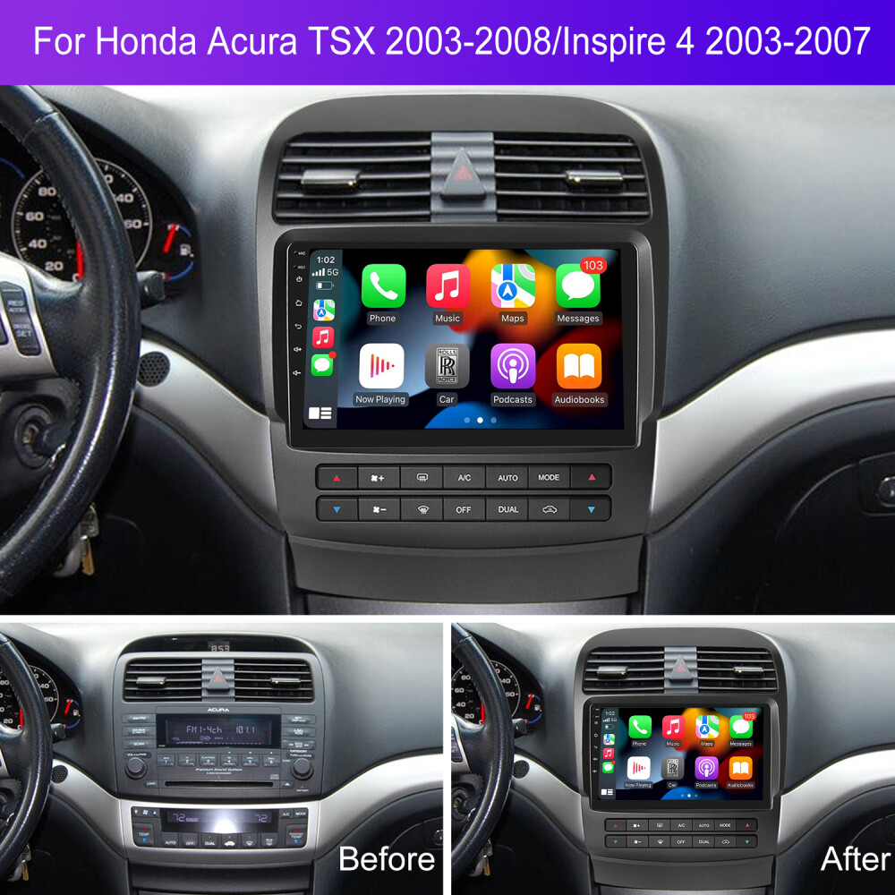 Apple Carplay For Acura TSX 2004-2008 Car Stereo Radio Android 15 GPS Navi 2+64G