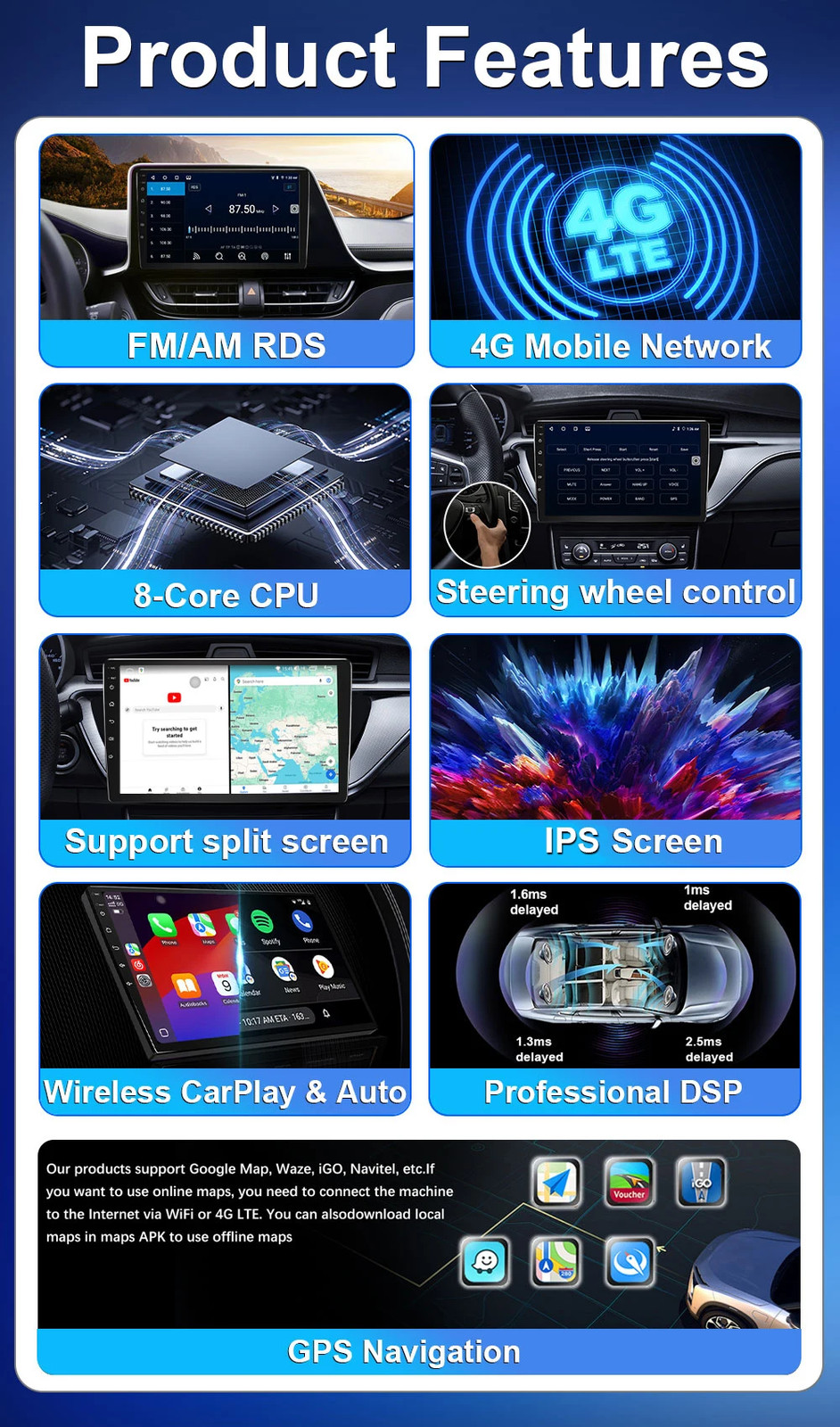 9′ Car Radio For Mercedes Benz Smart Fortwo 2016-2020 Video Stereo Carplay GPS