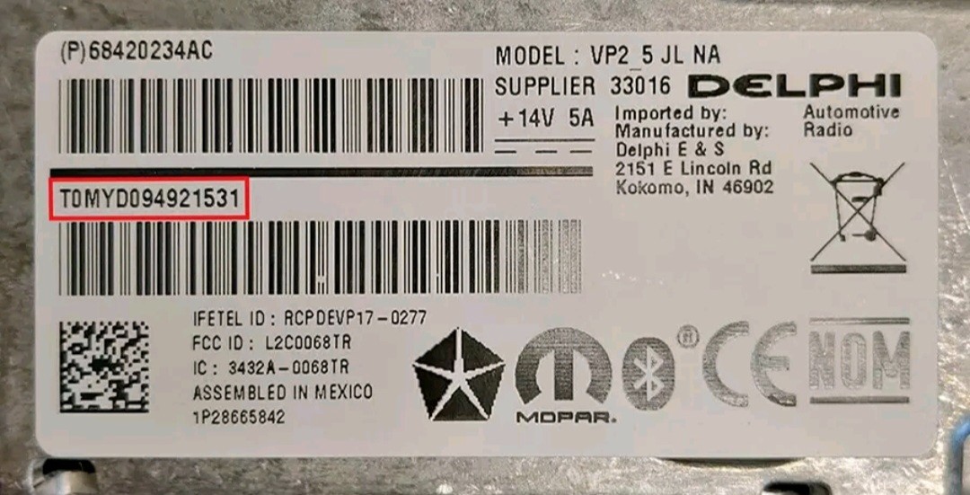 ✅UAS/UAG 4C Radio Unlock Code Anti-Theft Ram, Jeep, Dodge, Chrysler 8.4 Uconnect