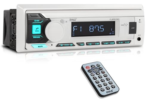 Pyle PLMRB29W Bluetooth In-Dash Headunit, PLMRCW3 Universal Marine Stereo Cover
