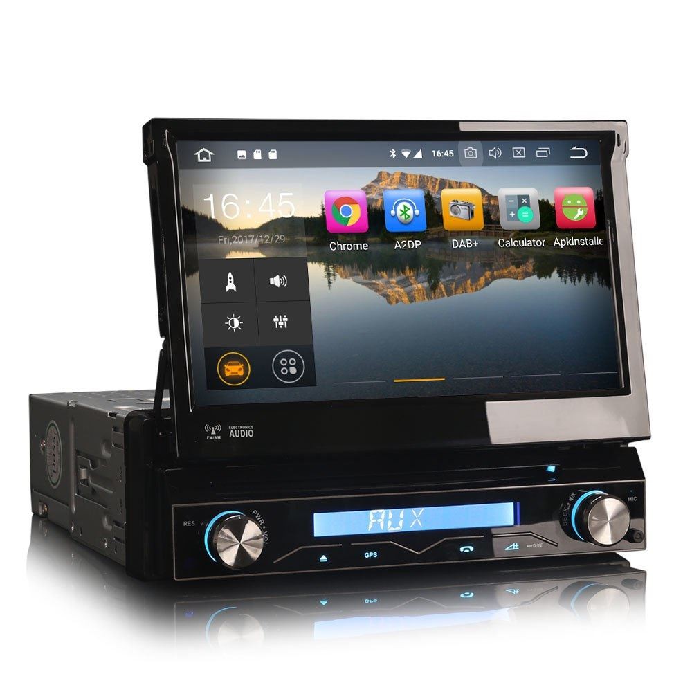 CarPlay Radio Android Auto SatNav DVD GPS Single DIN Flip-Out Stereo A85 PRO 88U