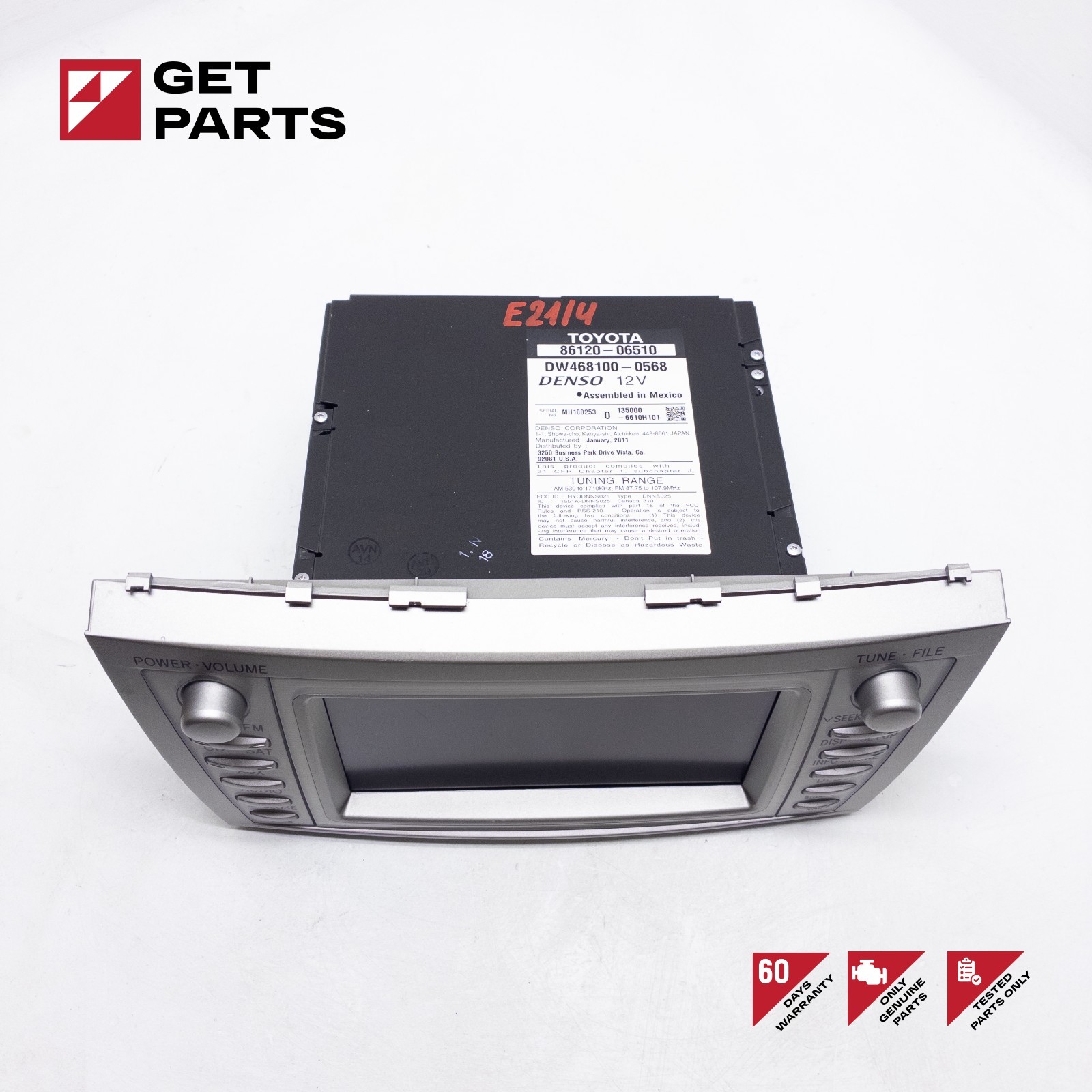 10-11 Toyota Camry Navigation JBL Radio Display Screen 86120-06510 OEM
