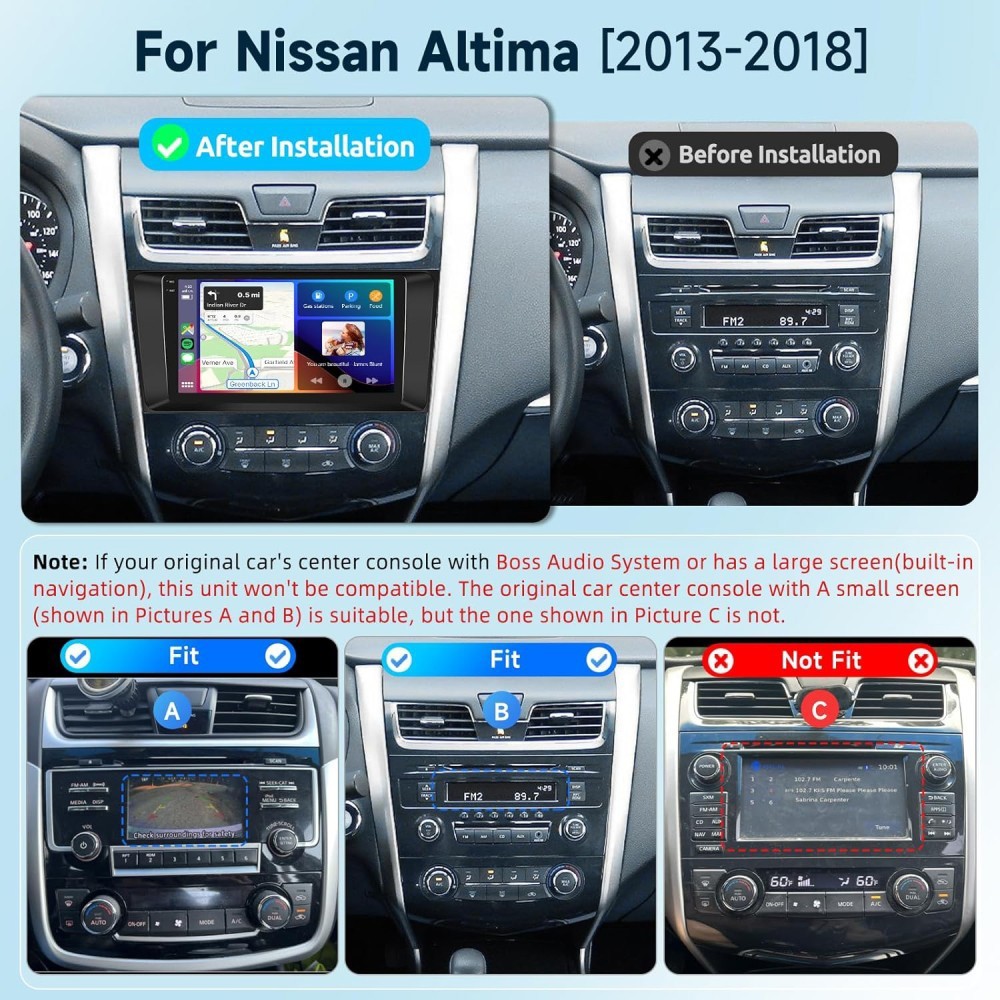 For 2013-2018 Nissan Altima Carplay Car Stereo Radio Android 15 GPS Navi 4+64GB
