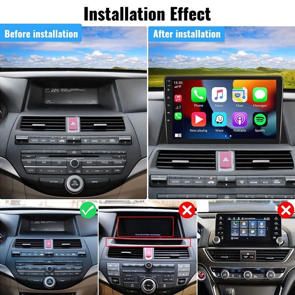 Navi Car Radio Stereo Carplay For 2008-2012 Honda 8th Accord 4+64G 10in GPS