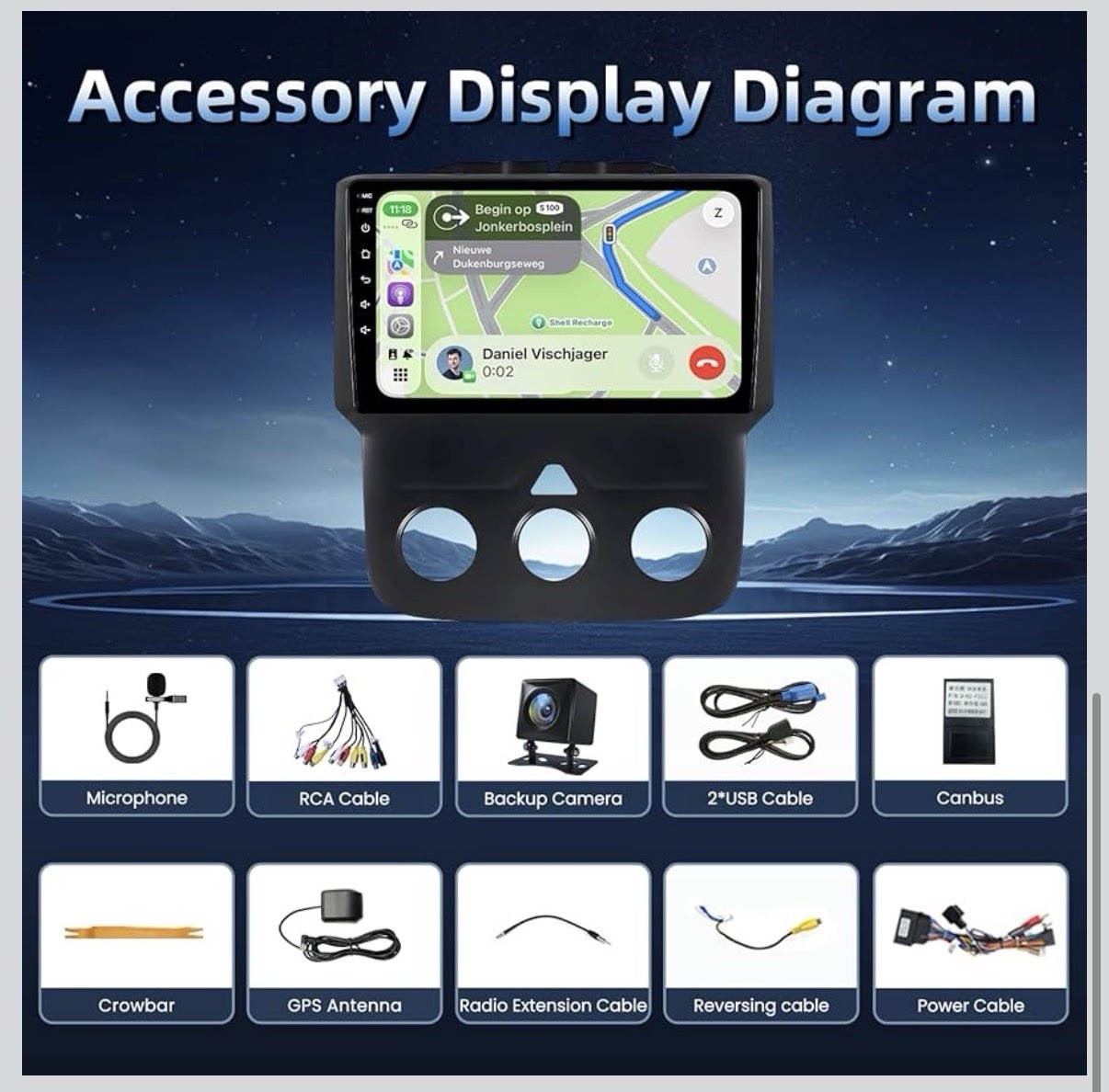Carplay Radio for Dodge Ram 2013-2018 Android 13 Car Stereo GPS Navi WIFI