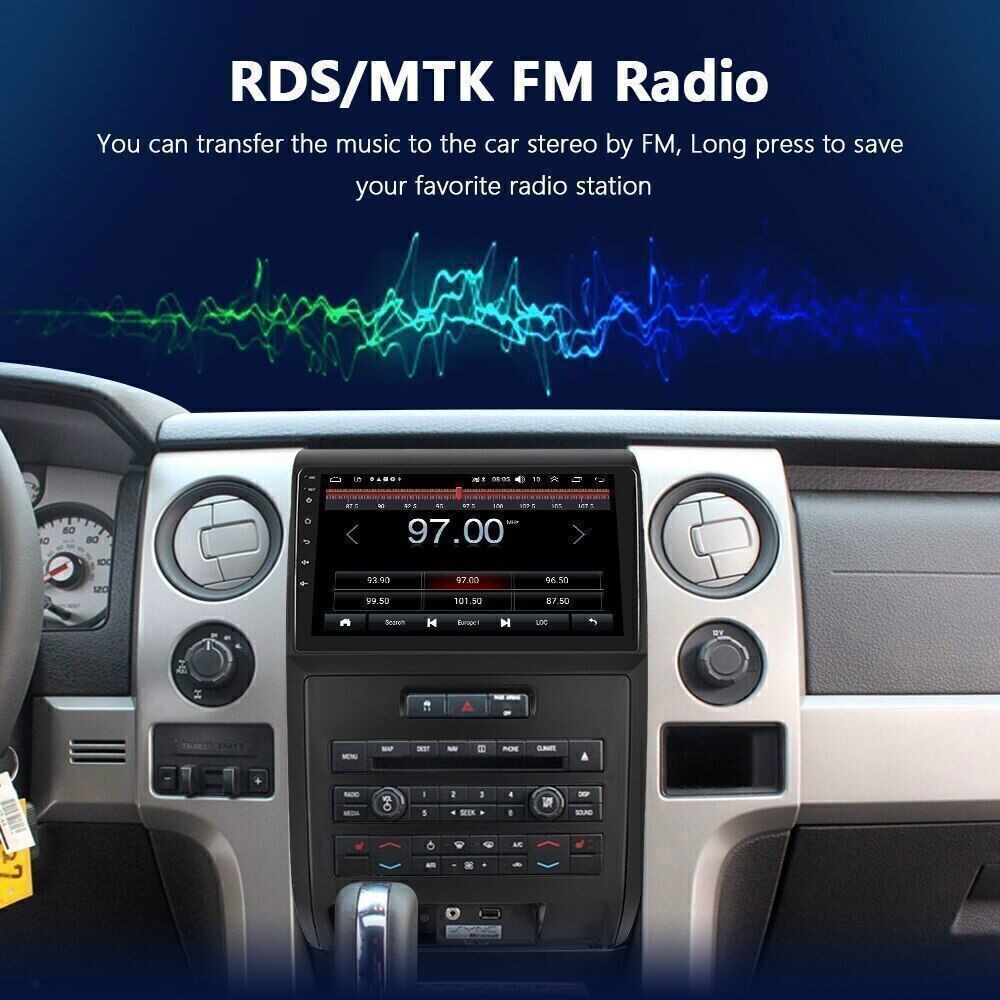 Car Stereo Radio For 2009-2014 Ford F150 Android 15 32G Apple Carplay FM/RDS GPS