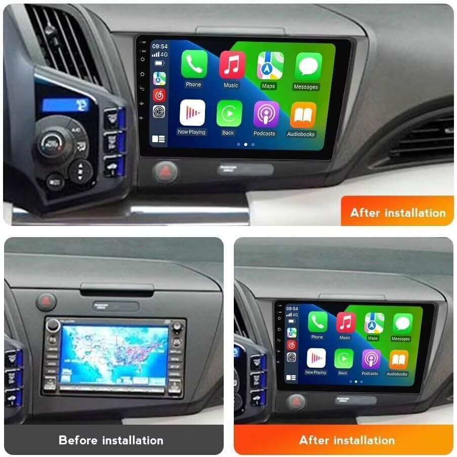 Android 15 CarPlay Stereo touch screen Radio GPS Navi For Honda CRZ CR-Z 2010-16