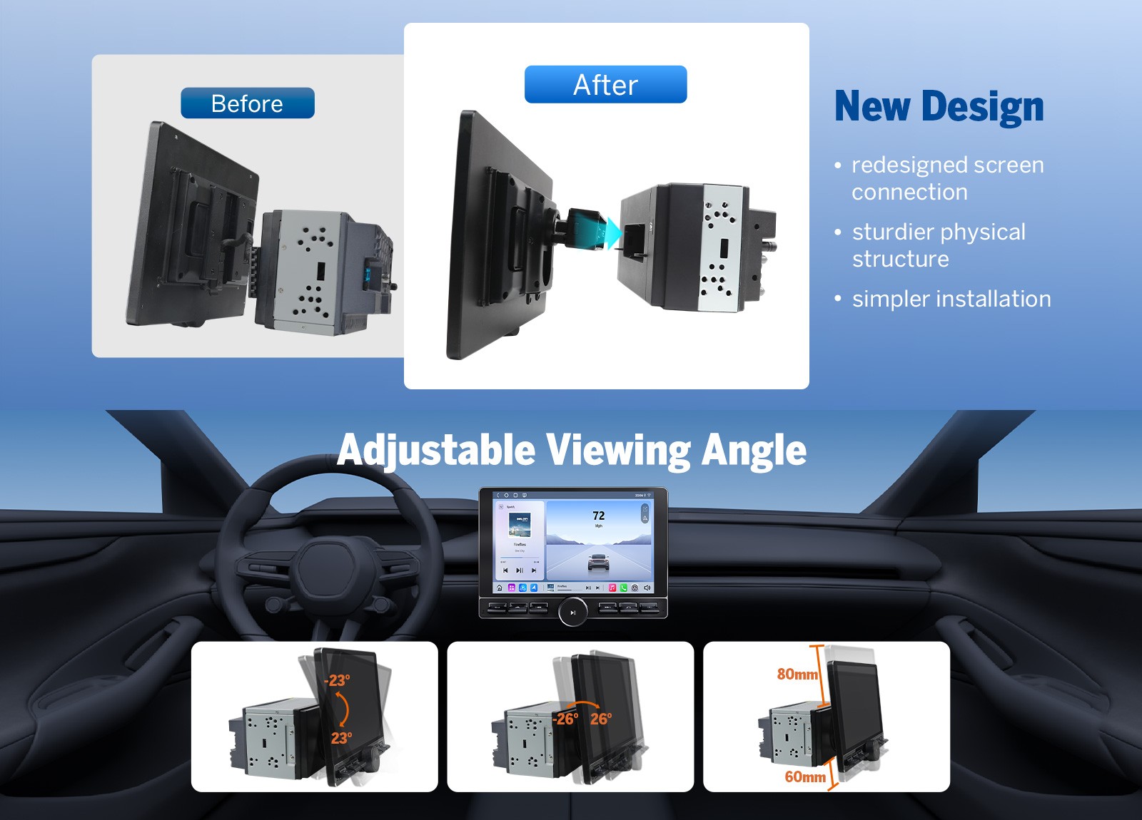 Android Car Stereo 10.1″ QLED 8+128 Double 2DIN CarPlay GPS Navigation Head Unit