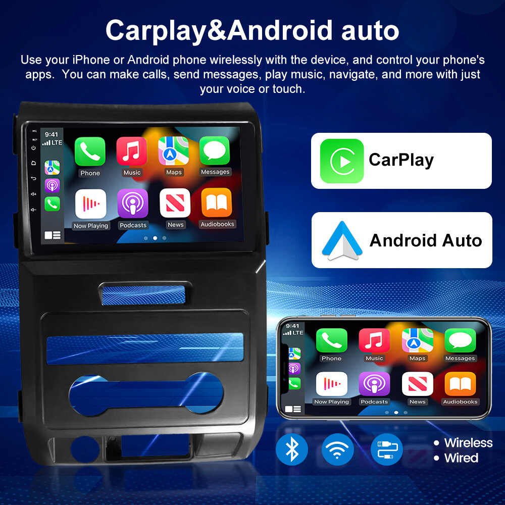 For Ford F150 2009-2014 Carplay Android 13 Car Stereo Radio WiFi GPS Navi+Camera