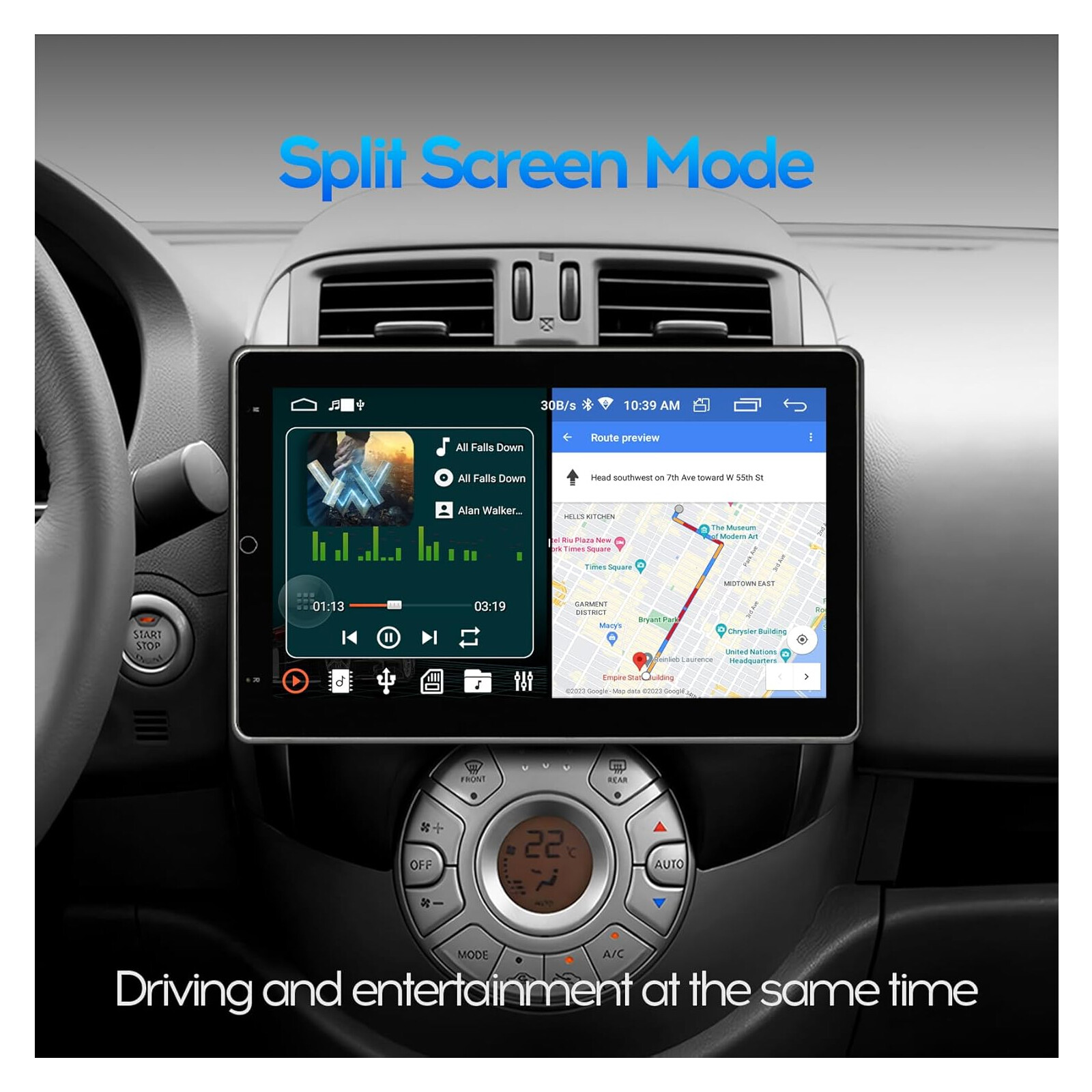 10”Rotatable Car Stereo Radio 2Din Android 13 Carplay GPS Navi Head Unit BT 32G