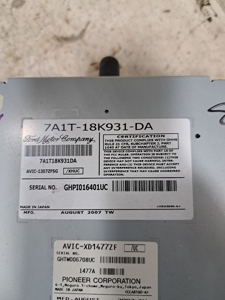 2007 Mkx Stereo Radio Display & Receiver,7a1t18k931da Sku#4270463
