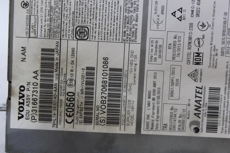 Audio Equipment Radio Receiver Fits 2017 VOLVO XC60 OEM #27540