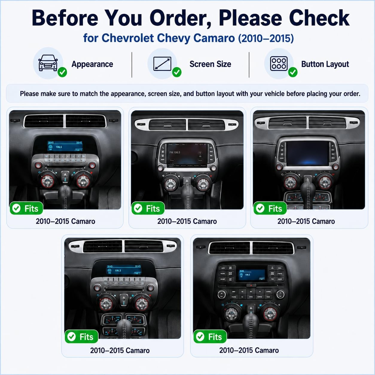 ** NEW 2010-2015 Chevy Camaro | 10.33″ Stereo | CarPlay | 8-Core | 4GB+64GB