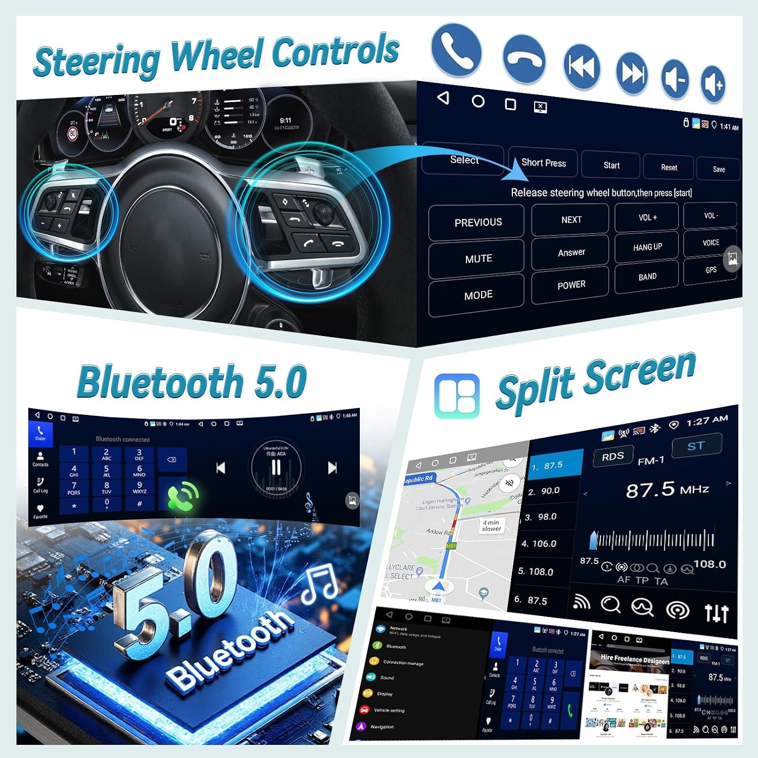 Car Stereo for Kia Optima 2013-2015 Wireless Apple CarPlay & Android Auto FM/RDS