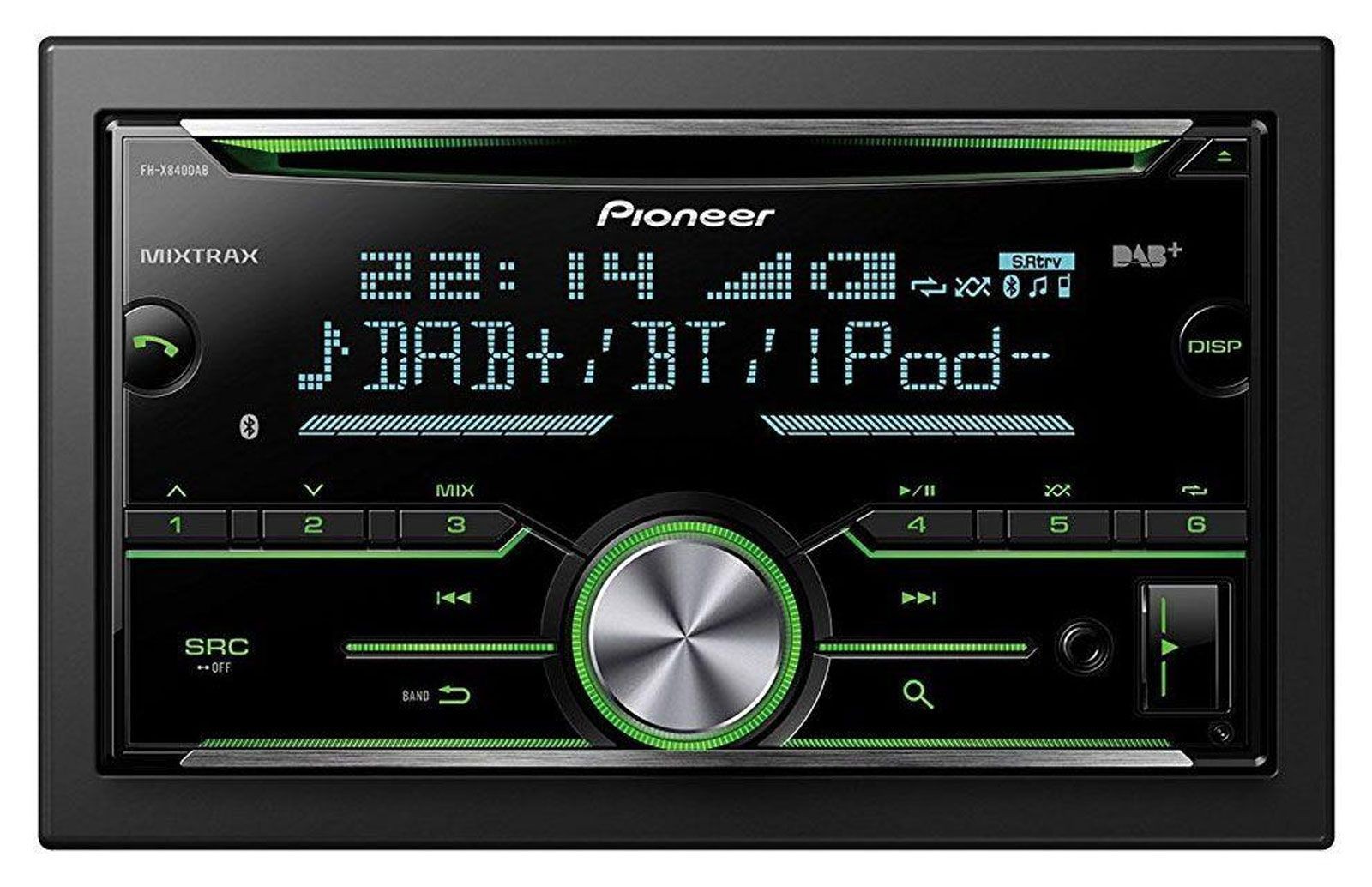 Pioneer FH-X840DAB Double Din CD/MP3 Car Stereo Bluetooth DAB USB iPod AUX-IN