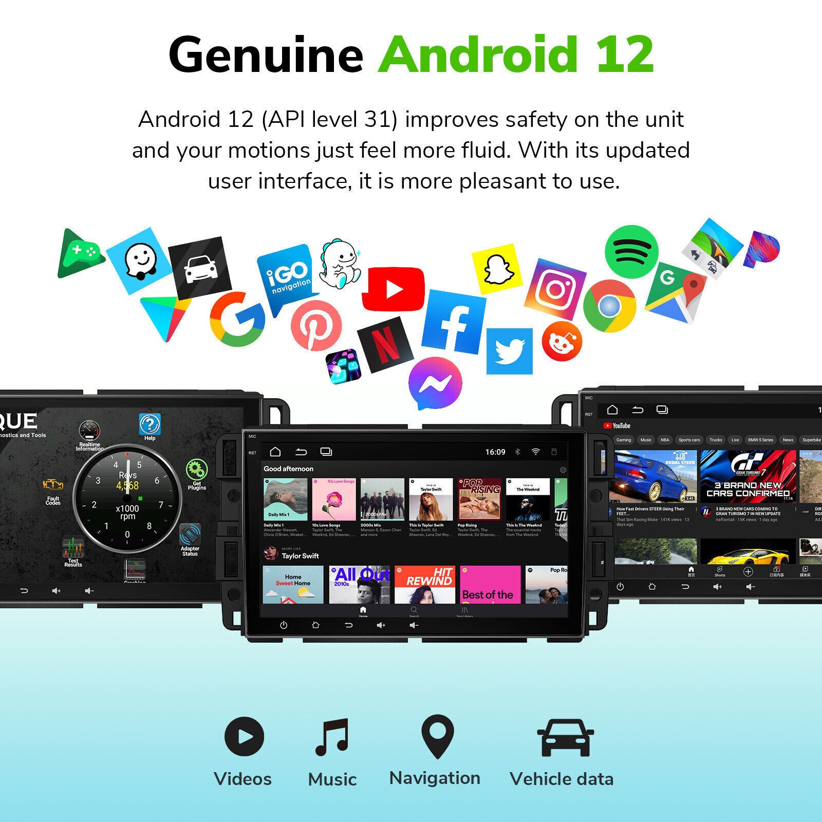 For 2007-2013 Silverado GMC Car Radio Stereo Carplay 4+64G 8in Player BT