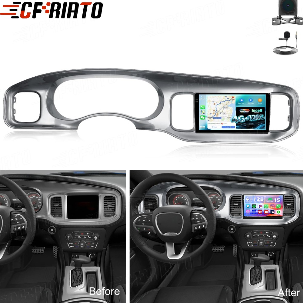4+128GB Carplay Car Stereo Radio Android 15 GPS Navi For Dodge Charger 2011-2014