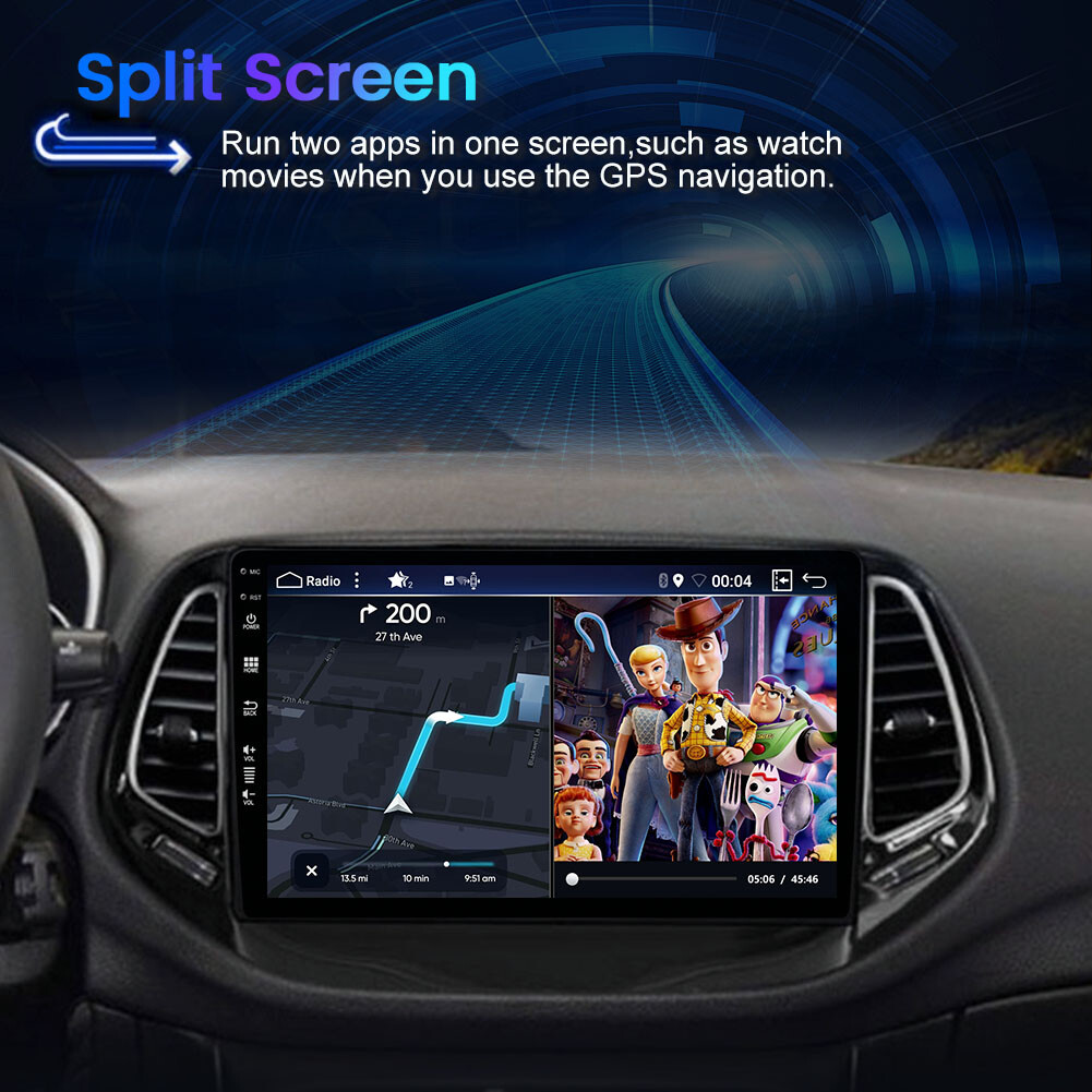 10.1″ 128GB CarPlay Car Stereo Radio Android 13 AM Navi For 2017-19 Jeep Compass