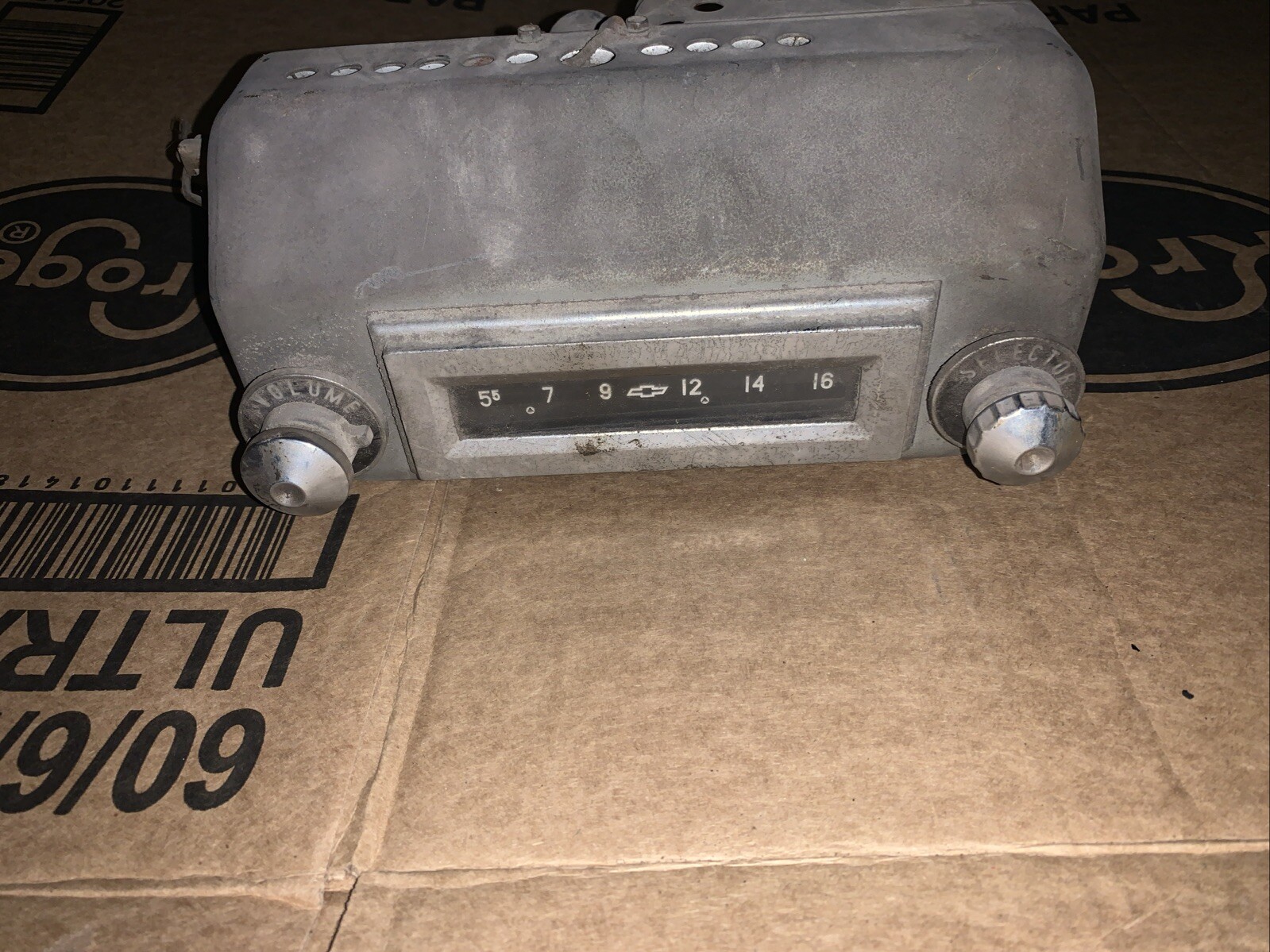Chevrolet 1955-1956 AM Radio W/ Nice Face Chrome and Knobs in Unknown Condition