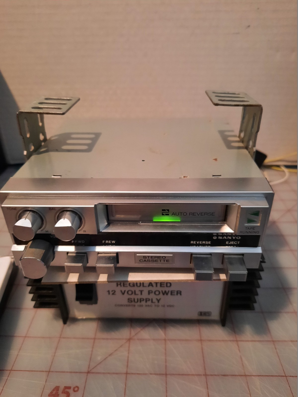Vtg Sanyo FT-802 Auto Reverse Under Dash Cassette Player TESTED Original Owner