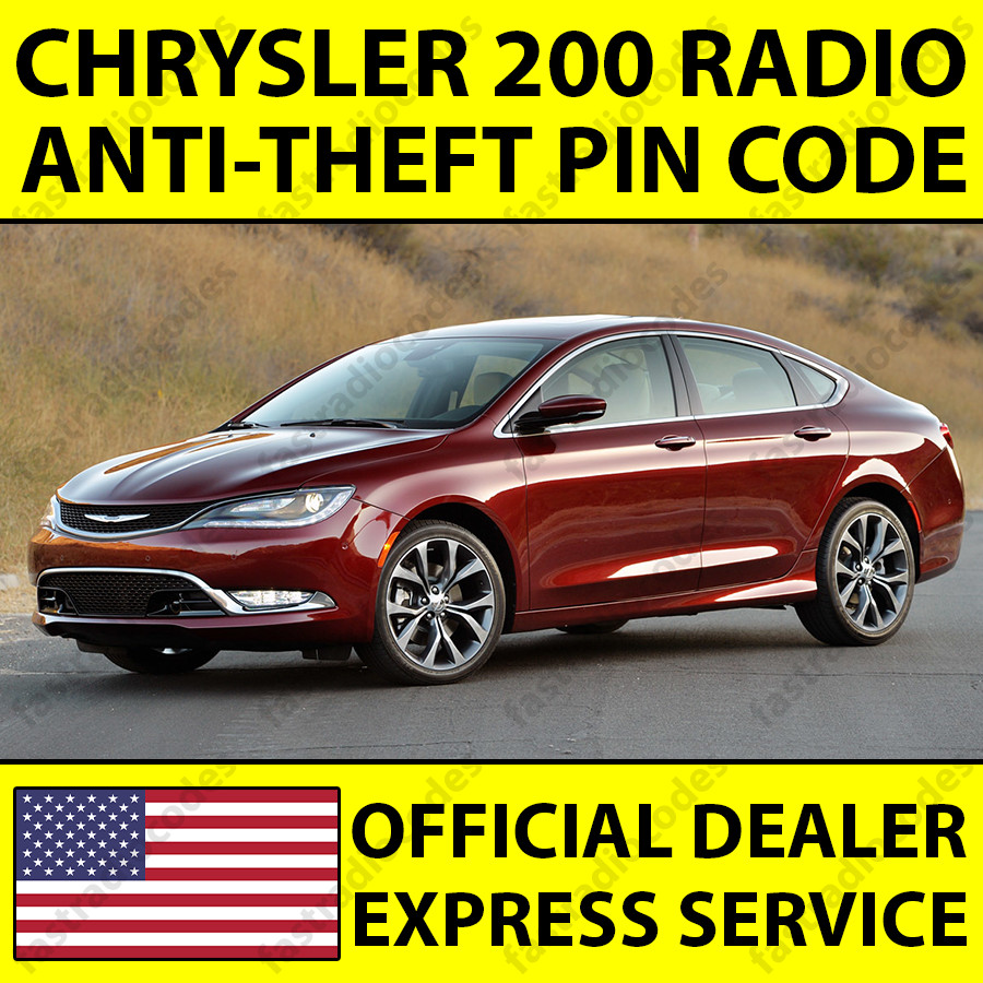 ✅CHRYSLER 200 CAR RADIO ANTI-THEFT UNLOCKING PIN CODE FAST & RELIABLE SERVICE✅