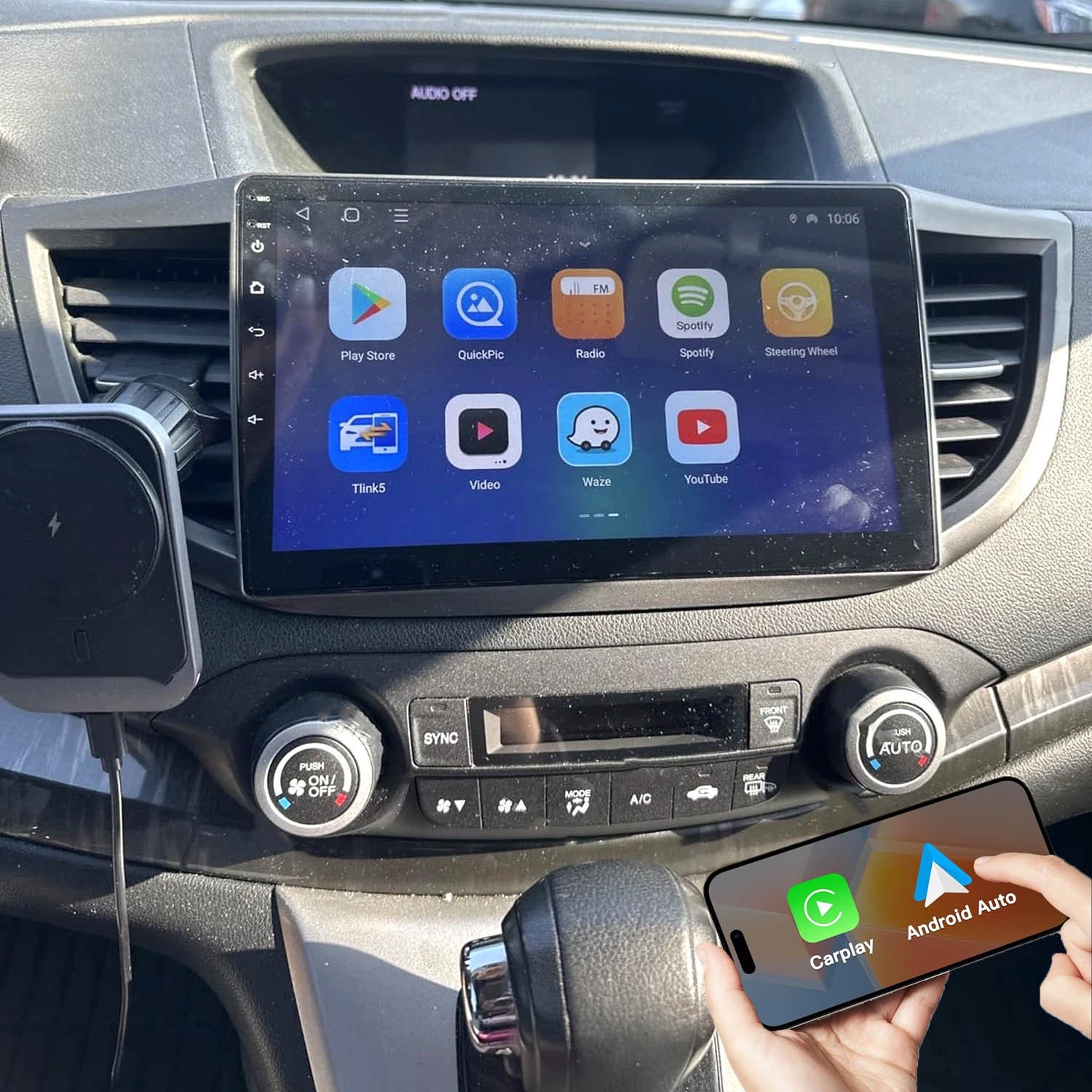 8 Core For 2012-16 Honda CRV Radio GPS Navi Apple Carplay Android 13 Car Stereo