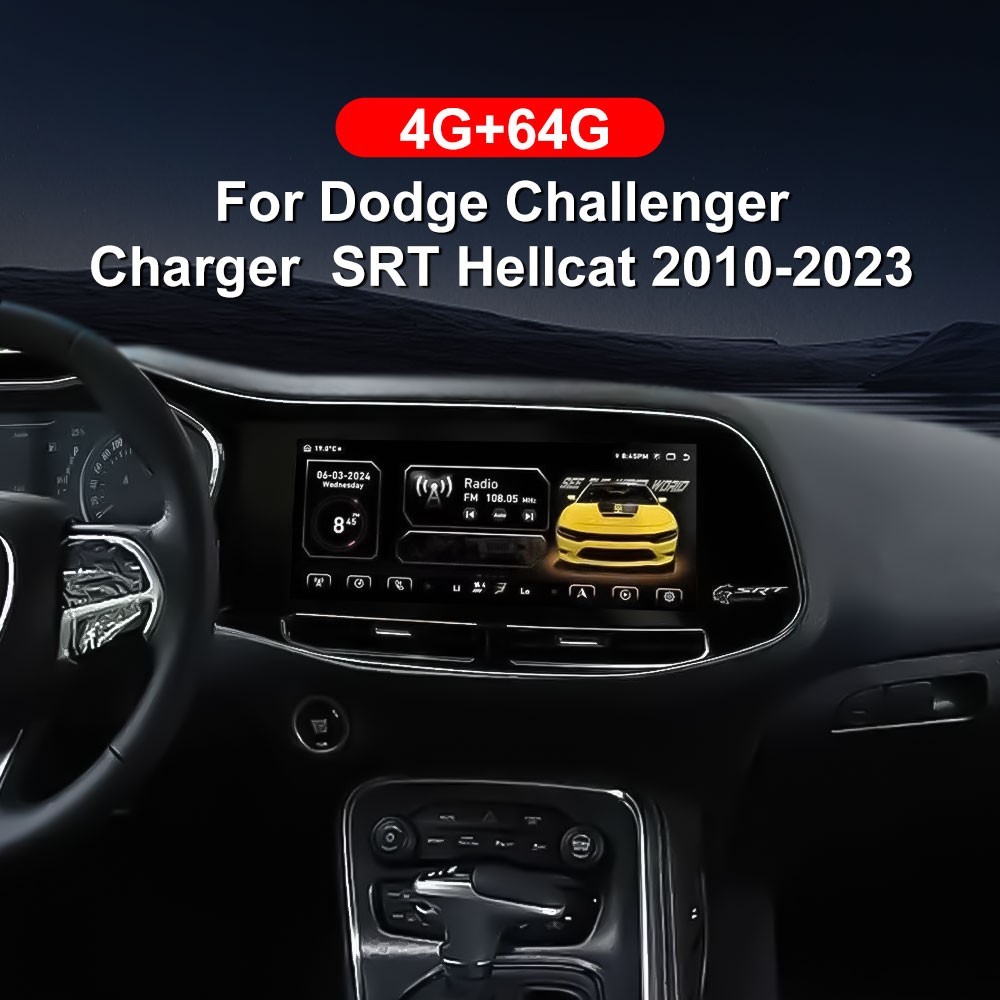 Car Radio for Dodge Challenger Charger SRT Hellcat 2010-2023 GPS Stereo 12.3″