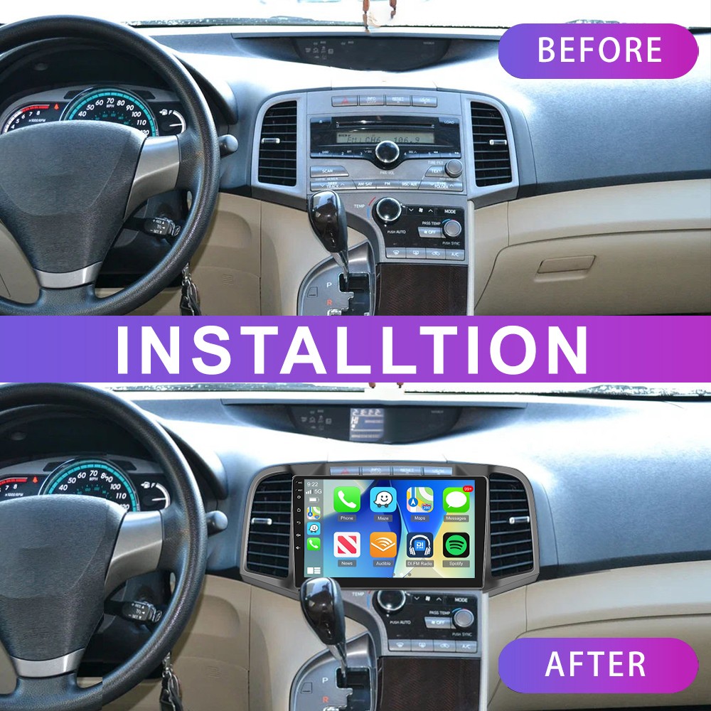 9 Inch Car Stereo Radio Apple Carplay Android Auto BT For Toyota Venza 2008-2016