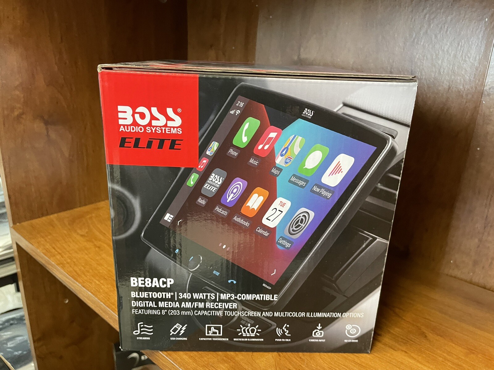 Boss Audio BE8ACP Multimedia Player DIN 1″ Touchscreen CarPlay Android Auto B…