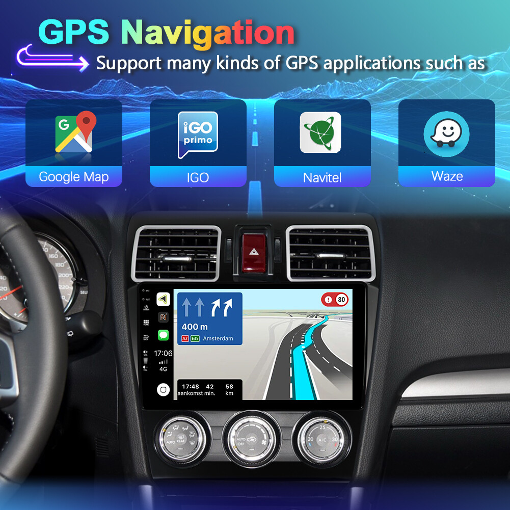 CarPlay Android 14 Auto Car Stereo GPS Navi For Subaru Forester XV WRX 2015-2018