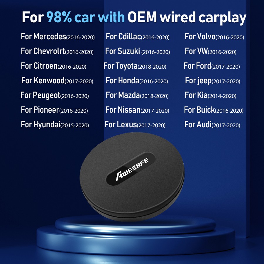 For iPhone iOS Car Cavigation PlayerOpen Wire to Wireless CarPlay Adapter Dongle