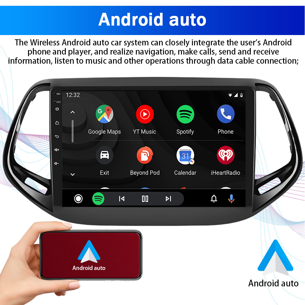 10″ For Jeep Compass 2017-2019 Android 15 Car Stereo Radio CarPlay GPS Navi 32G