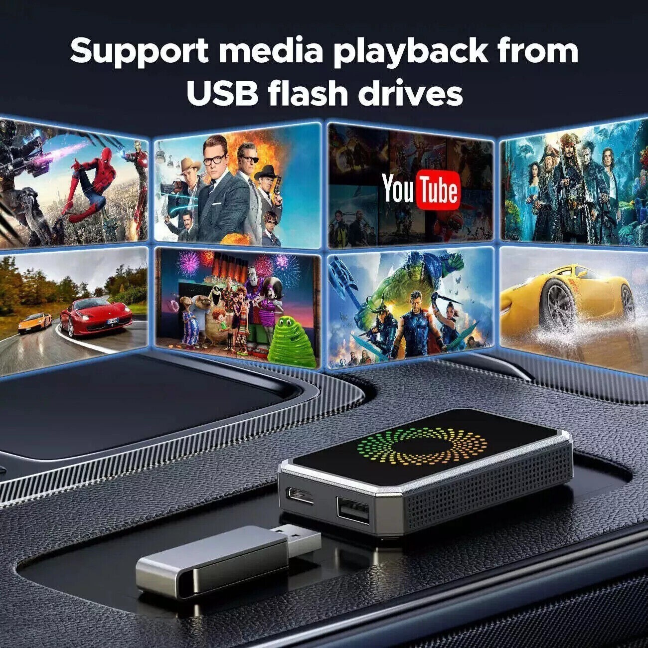 Wireless CarPlay WIFI AI box Android Auto Adapter Converter w/ Netflix YouTube