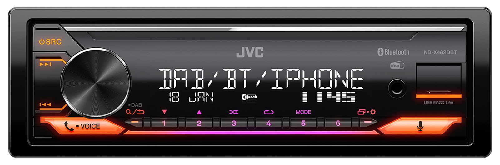 JVC Bluetooth DAB USB Steering Wheel Car Stereo For Audi A3 03-06 Subsystem Adapter