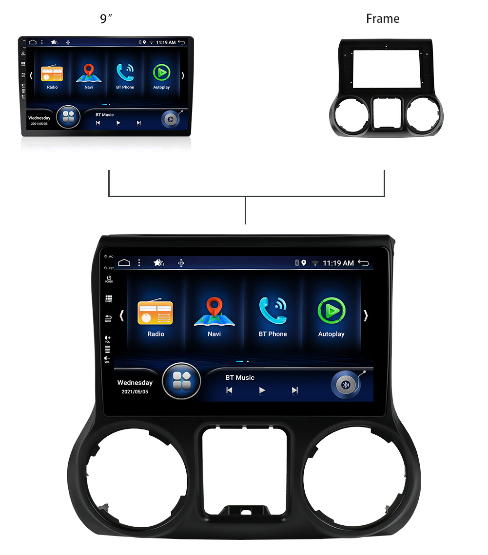 For Jeep Wrangler 2007-2017 Android 14 Car Stereo CarPlay GPS Navi 💥8GB+256GB💥